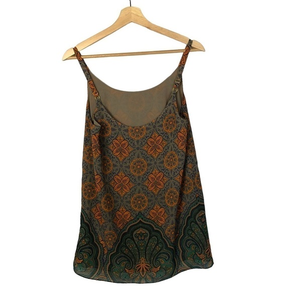 Cabi Arabesque Orange & Green Paisley Floral Cami Tank Top S #3082 - Picture 3 of 5
